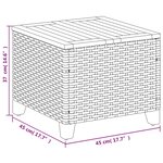 vidaXL Table de jardin gris 45x45x37 cm résine tressée et bois acacia