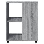 vidaXL Table d'appoint avec roues sonoma gris bois d'ingénierie