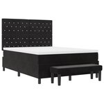 vidaXL Lit à ressorts avec matelas & banc noir 140x190 cm en velours