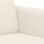 vidaXL Canapé à 3 places Crème 180 cm Velours