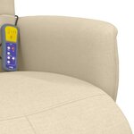 vidaXL Fauteuil inclinable de massage avec repose-pieds crème tissu