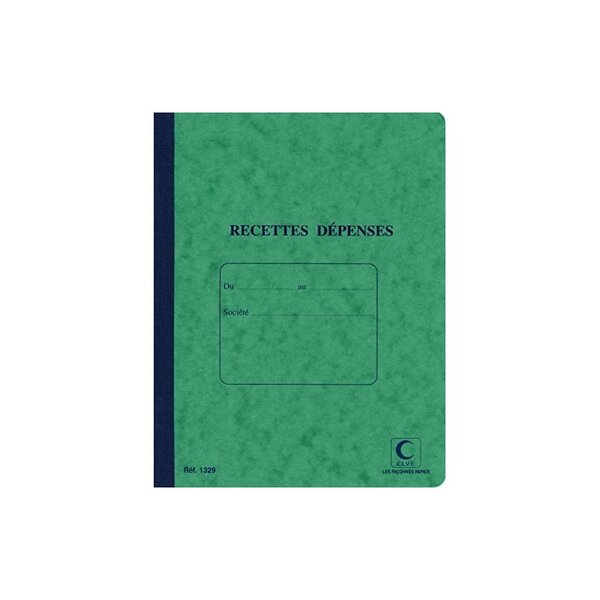 ELVE Cahier piqué "Recettes - Dépenses", 220 x 170 mm