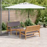 Ensemble de canapé de jardin 3 pièces avec coussins en bois d'acacia
