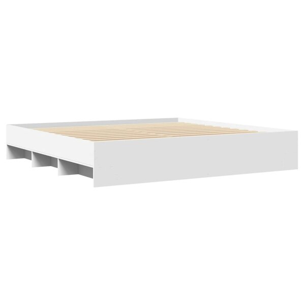 vidaXL Cadre de lit blanc 180x200 cm bois d'ingénierie