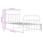 vidaXL Cadre de lit métal sans matelas avec pied de lit blanc 90x200cm