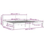 vidaXL Cadre de lit sans matelas blanc bois massif de pin 200x200 cm