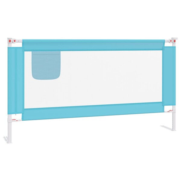 vidaXL Barrière de sécurité de lit d'enfant Bleu 160x25 cm Tissu