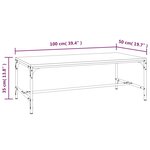 vidaXL Table basse Chêne fumé 100x50x35 cm Bois d'ingénierie