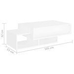 vidaXL Table basse Blanc 105x55x32 cm Bois d’ingénierie