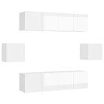 vidaXL Ensemble de meuble TV 6 Pièces Blanc brillant Bois d'ingénierie