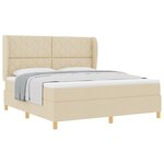 Lit Box Spring vidaXL avec Matelas Crème 180x200 cm Tissu