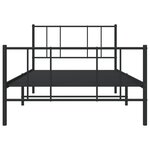 vidaXL Cadre de lit métal sans matelas avec pied de lit noir 90x190 cm