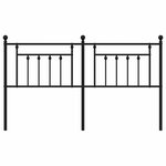 vidaXL Tête de lit métal noir 180 cm