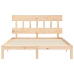 vidaXL Cadre de lit avec tête de lit 160x200 cm bois massif