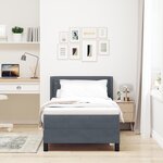 Lit à ressorts vidaXL avec matelas Gris foncé 90x200 cm Velours