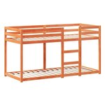 vidaXL Lit superposé avec toit cire marron 90x190cm bois massif de pin