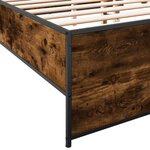 vidaXL Cadre de lit chêne fumé 160x200 cm bois d'ingénierie et métal
