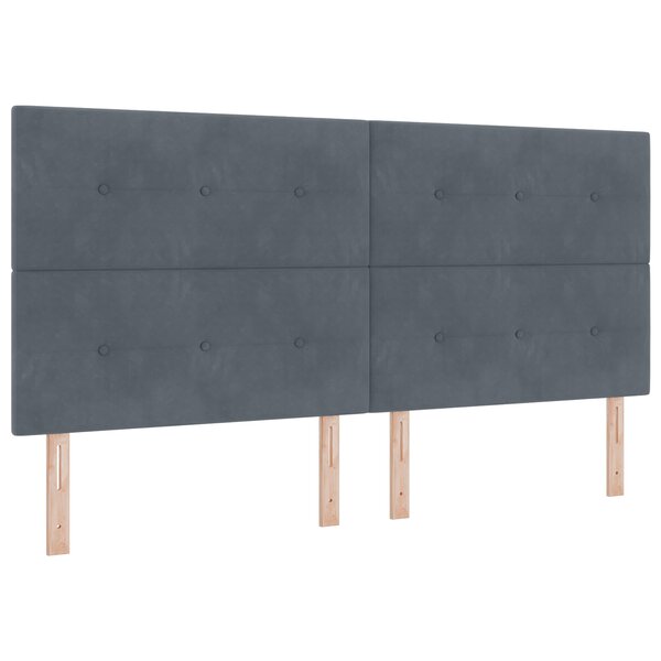 Tête de lit capitonnée gris foncé 200 cm en velours