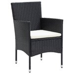 vidaXL Ensemble de Salle à Manger de Jardin 7 Pièces Noir Poly Rotin