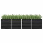 vidaXL Lit surélevé de jardin Anthracite 320x80x77 cm Acier galvanisé
