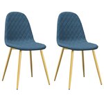 vidaXL Chaises à manger lot de 2 Bleu Velours