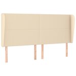 vidaXL Tête de lit avec oreilles Crème 183x23x118/128 cm Tissu