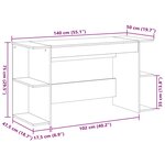 Bureau table poste de travail meuble d'ordinateur informatique étude 140 x 50 x 75 cm bois d'ingénierie gris 02_0023837