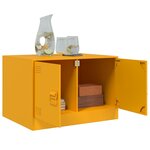vidaXL Table basse Jaune moutarde 67x50x44 cm acier