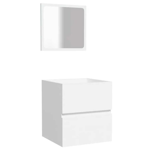vidaXL Armoire de salle de bain avec miroir blanc bois d'ingénierie