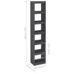 vidaXL Bibliothèque/Séparateur de pièce Gris 40x30x199 cm Pin massif