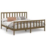 vidaXL Cadre de lit Marron miel Bois de pin massif 200x200 cm
