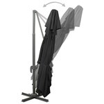 vidaXL Parasol déporté à double toit Noir 400x300 cm