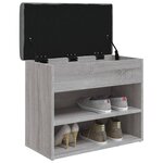 vidaXL Banc à chaussures sonoma gris 62x32x50 cm bois d'ingénierie