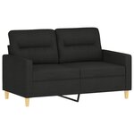 vidaXL Ensemble de canapés 4 Pièces avec coussins Noir Tissu