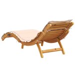 vidaXL Chaises longues avec coussins lot de 2 beige bois massif acacia