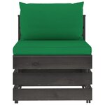 vidaXL Salon de jardin 10 Pièces avec coussins Bois imprégné de gris