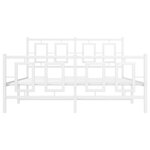 vidaXL Cadre de lit métal avec tête de lit/pied de lit blanc 140x190cm