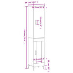 vidaXL Buffet haut Gris béton 34 5x34x180 cm Bois d'ingénierie