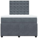 vidaXL Sommier à lattes de lit et matelas gris foncé 120x190cm velours
