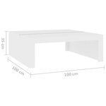 vidaXL Table basse blanc 100x100x35 cm bois d'ingénierie