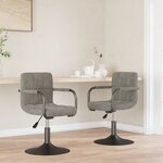 vidaXL Chaises pivotantes à manger lot de 2 gris clair velours