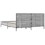 vidaXL Cadre de lit sonoma gris 135x190 cm bois d'ingénierie et métal
