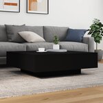 vidaXL Table basse avec lumières LED noir 100x100x31 cm