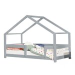 Lit cabane enfant LUCKY 120 x 190 gris