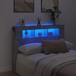 vidaXL Tête de lit à LED gris béton 140x18 5x103 5cm bois d'ingénierie