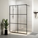 vidaXL Paroi de douche avec verre ESG transparent 140x195 cm Noir