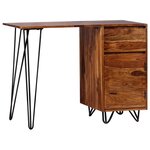 vidaXL Bureau avec 1 tiroir et 1 armoire Bois massif