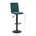 vidaXL Tabouret de bar Bleu Velours