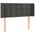 vidaXL Tête de lit avec oreilles Gris foncé 93x16x78/88 cm Velours