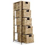 vidaXL Unité de rangement avec 5 paniers 25 5x37x100 cm Jacinthe d'eau